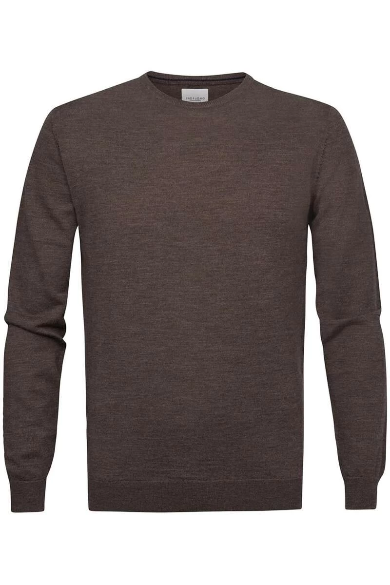 Profuomo Regular Fit Herren Pullover Rundhals Taupe 1 Profuomo Regular Fit Herren Pullover Rundhals Taupe