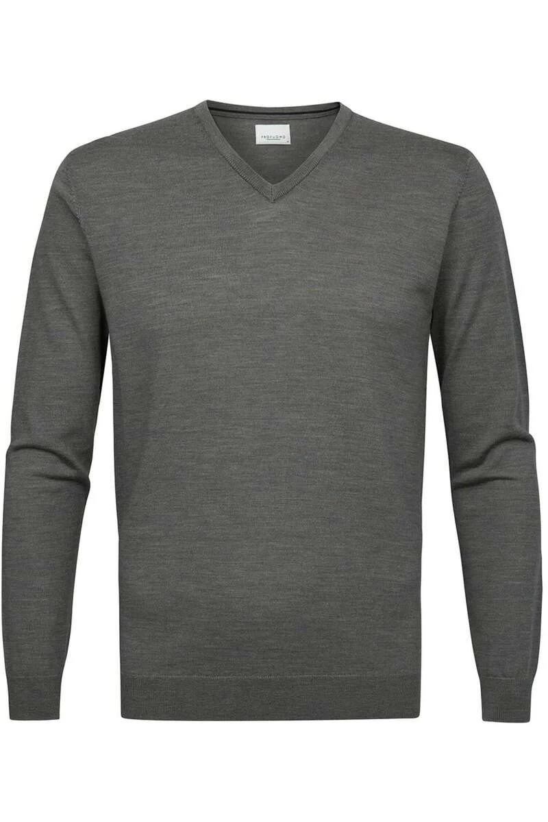 Profuomo Regular Fit Herren Pullover V-Ausschnitt Grün 1 Profuomo Regular Fit Herren Pullover V-Ausschnitt Grün
