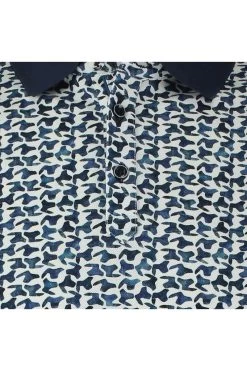 R2 Amsterdam   Modern Fit Longsleeve Poloshirt Dunkelblau, Gemustert -Ho ho ho, Mode in Grün. R2 114 polo ls 010 014 2 800