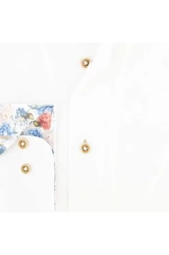 R2 Amsterdam Modern Fit Hemd Weiss, Einfarbig -Ho ho ho, Mode in Grün. R2 120 WSPSS 009 004 2 800