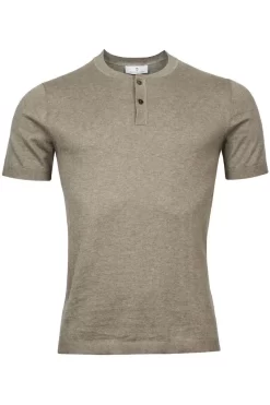 Thomas Maine Tailored Fit Herren Pullover Henleykragen Grün