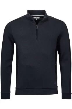 Thomas Maine Tailored Fit Sweatshirt Zip Navy