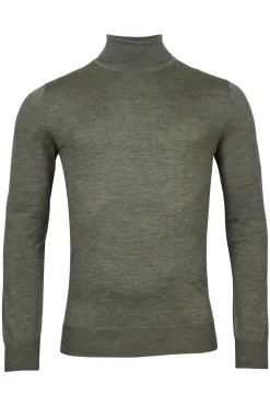 Thomas Maine Tailored Fit Herren Rollkragenpullover Dunkelgrün