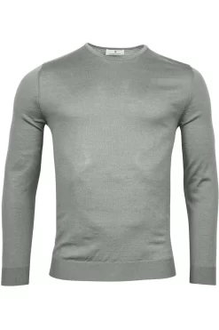 Thomas Maine Tailored Fit Herren Pullover Rundhals Hellgrün
