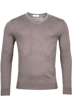 Thomas Maine Tailored Fit Herren Pullover Rundhals Taupe