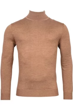 Thomas Maine Tailored Fit Herren Rollkragenpullover Hellbraun