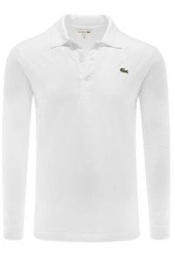 Lacoste   Slim Fit Longsleeve Poloshirt Weiss, Einfarbig