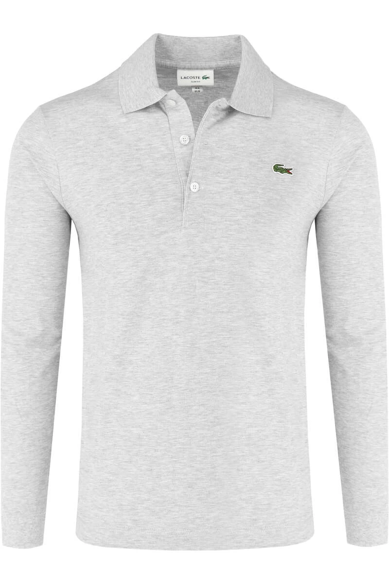 Lacoste Slim Fit Longsleeve Poloshirt Grau, Einfarbig 1 Lacoste Slim Fit Longsleeve Poloshirt Grau, Einfarbig